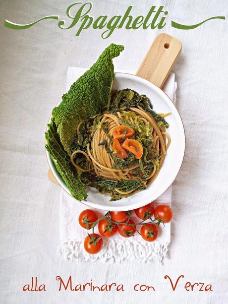 Spaghetti alla marinara con verza