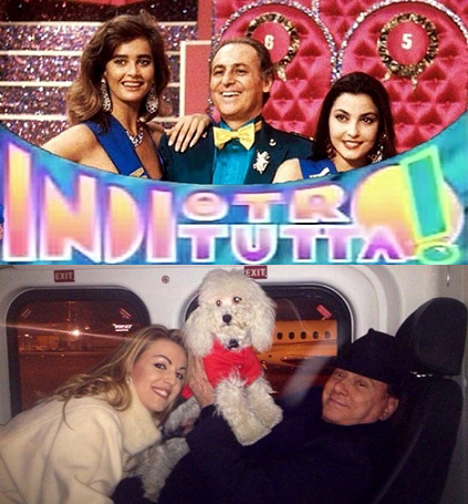 Berlusconi ad indietrotutta con Pascale e Dudù