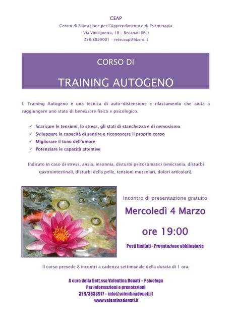 Training Autogeno contro ansia e stress: incontro gratuito di presentazione a Recanati (Mc)
