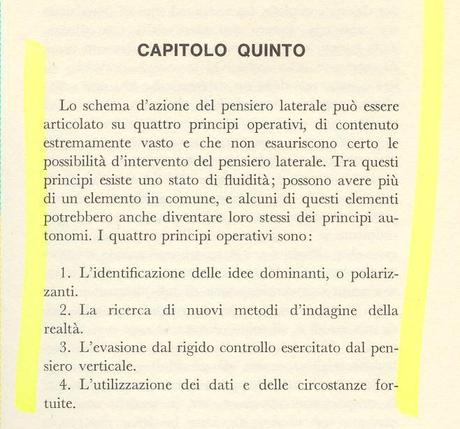 pagine da Il pensiero laterale, di Edward De Bono, Rizzoli, 1969 (prima edizione: 1967)