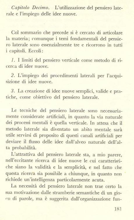 pagine da Il pensiero laterale, di Edward De Bono, Rizzoli, 1969 (prima edizione: 1967)