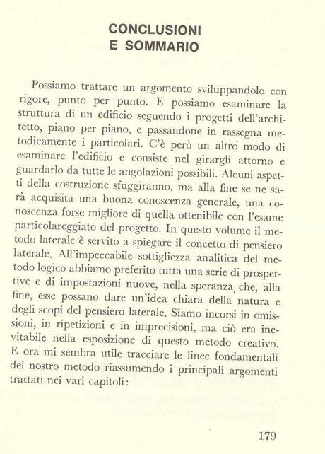 pagine da Il pensiero laterale, di Edward De Bono, Rizzoli, 1969 (prima edizione: 1967)