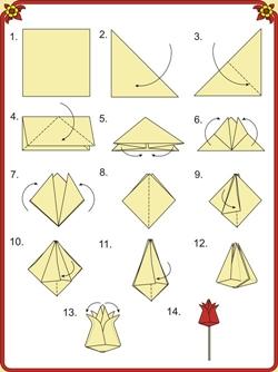 Istruzioni per piegare un origami semplice