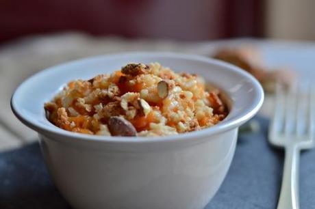 Risotto zucca e cantuccini di prato