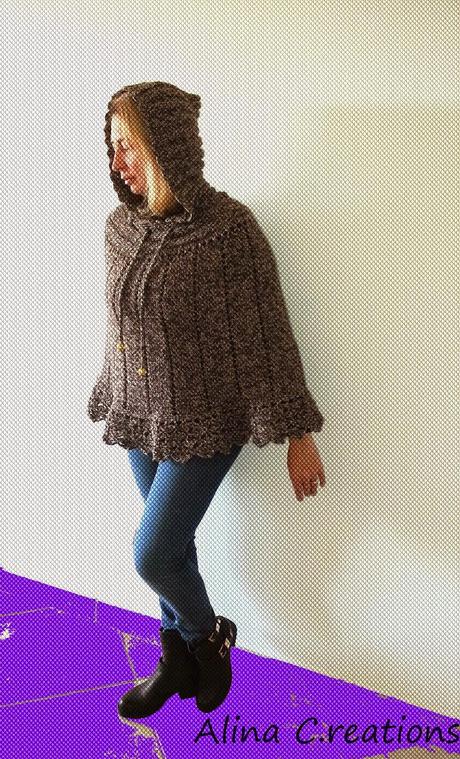 Bel tempo? Io indosso la mantellina ai ferri, comoda e calda.../ The weather is fine...Let's wear a knitted capelet!
