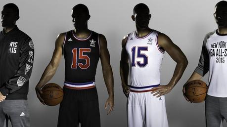 Le maglie dei giocatori convocati per l’All Star Game 2015 della Nba