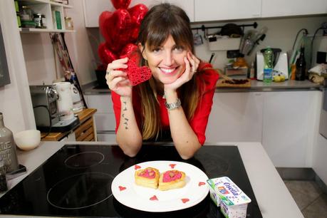 Cuori di sfoglia con ripieno cremoso di rapa rossa.