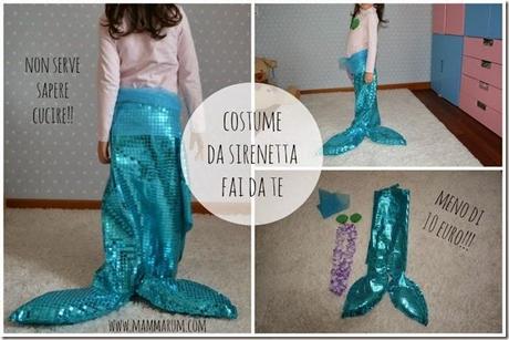 costume sirenetta ariel fai da te carnevale