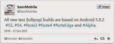 Android Lollipop aggiornamento sui Galaxy Note 2, Note 3, Note 3 Neo, Note 4