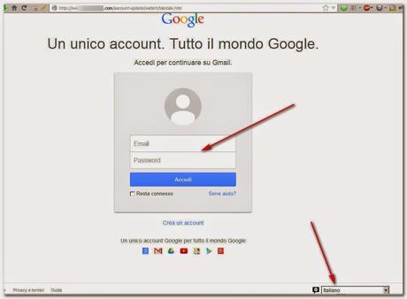 Ancora falsi account Google ai danni di utenti IT (16 ottobre)