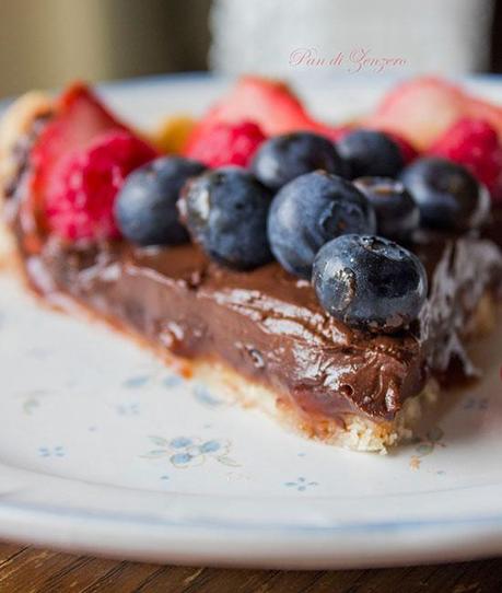 crostata con crema di cioccolato senza latte senza uova