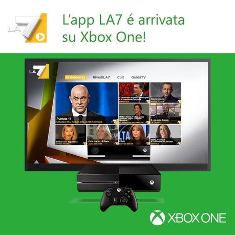 L'app La7 disponibile per tutti gli utenti Microsoft Xbox One