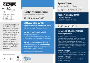 ISTITUTO FRANCESE A MILANO E SPAZIO TADINI PRESENTANO LA PRIMA TAPPA ESPOSITIVA DI LANDAU