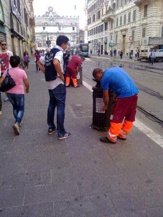 Combatte contro i manifesti abusivi e finisce processato per 'molestie' contro gli affissori illegali. Appello al Sindaco Marino