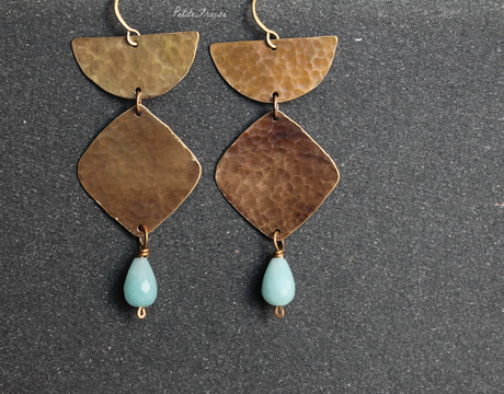 New aztec earrings in gold bronze, and Style tips