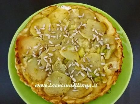 Torta Tatin salata di Patate e Porro