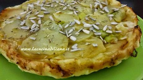 Torta Tatin salata di Patate e Porro