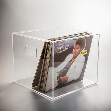 Box contenitore porta dischi vinile 33 giri in plexiglass