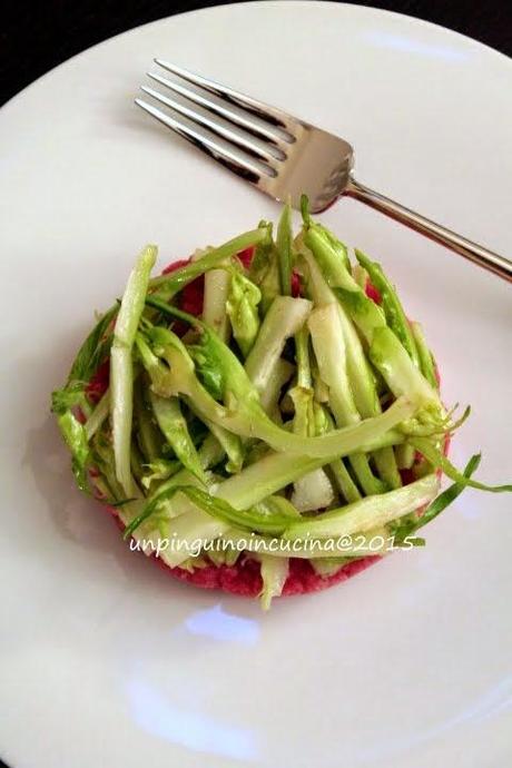 Tartare di manzo con puntarelle alla romana