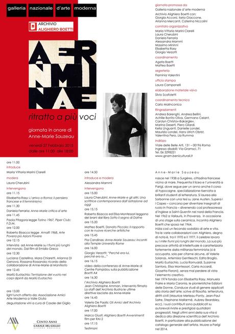 ANNE MARIE RITRATTO A PIÙ VOCI alla Galleria nazionale d’arte moderna e contemporanea – Roma