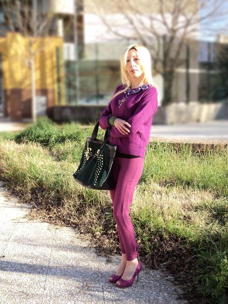 Radiant Orchid & Emerald Green Winter Look – Fecbek Sweater