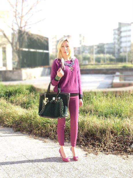 Radiant Orchid & Emerald Green Winter Look – Fecbek Sweater