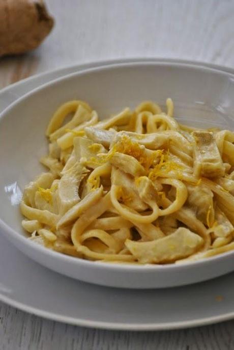 Scialatielli con carciofi, zenzero e limone