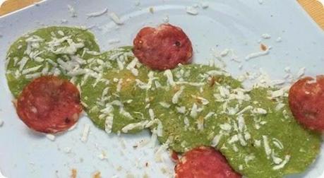 Ravioli di ricotta e capocollo in salsa di fave