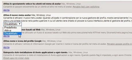 Chrome: come eliminare il menù Profili in altro a destra