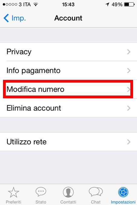 Come cambiare il numero di telefono di WhatsApp su iPhone