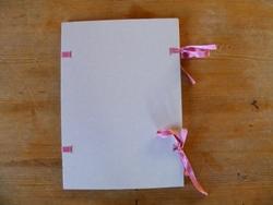 Esempio di cartellina per la raccolta, chiusa con nastri