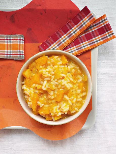 Risotto alla zucca, salmone affumicato e zenzero