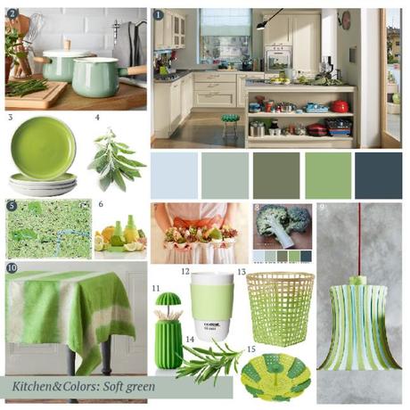 lacaccavella, kitchencolors, arancione, green, verde, softgreen
