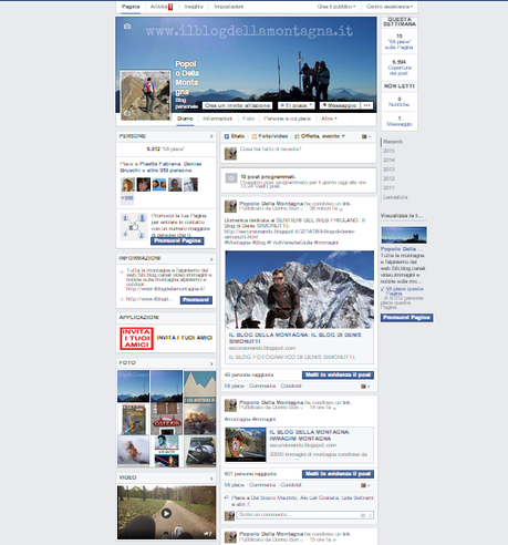IL BLOG DELLA MONTAGNA SU FACEBOOK