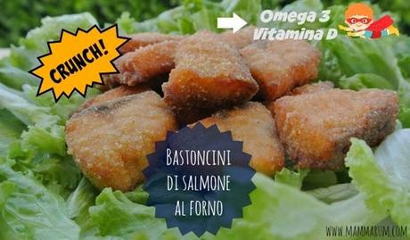 bastoncini di salmone al forno per bambini