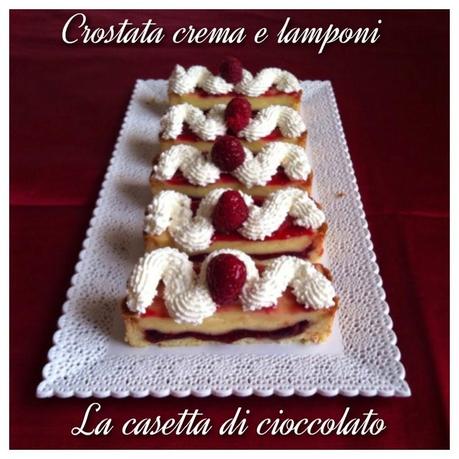 Crostata crema al cioccolato bianco e lamponi