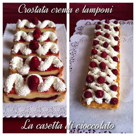 Crostata crema al cioccolato bianco e lamponi