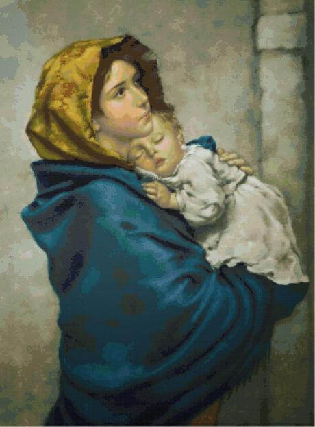 Schema per il punto croce: Madonna con bambino (Ferruzzi)