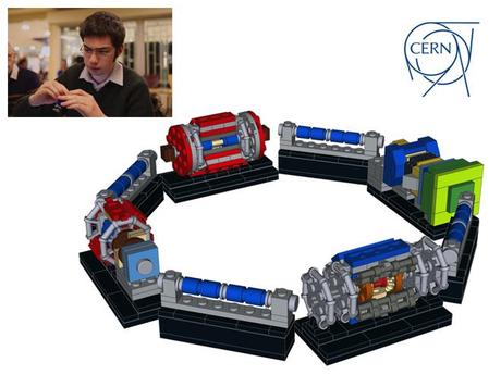 LHC in versione LEGO. Da un’idea di Nathan Readioff, nella foto. Crediti: Kate Shaw.