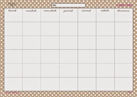 Freebies: il planner mensile