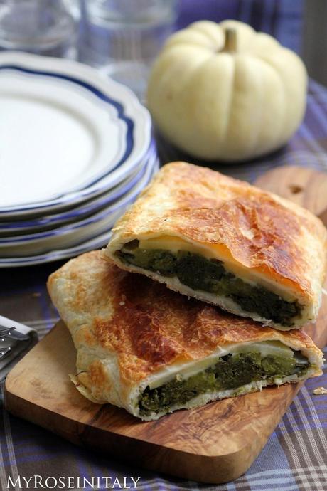 Rotolo rustico con cime di rapa e patate