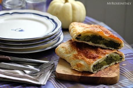 Rotolo rustico con cime di rapa e patate