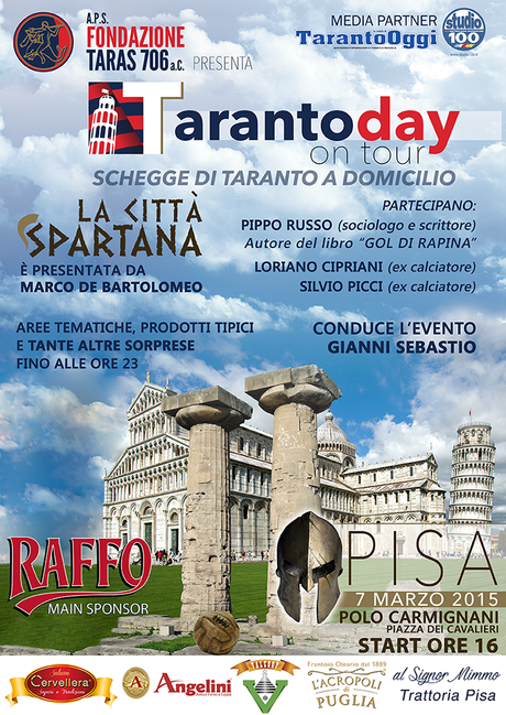 Fondazione Taras 706 a.C. | Torna il Taranto Day on Tour | Pisa – 7 marzo