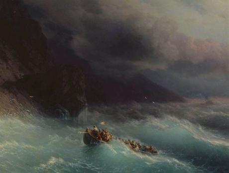 Ivan Aivazovsky: Il naufragio sul mar nero pittura a olio