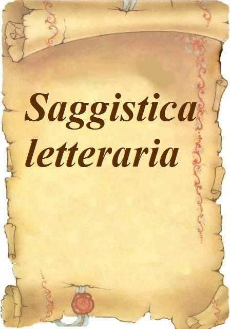 SAGGISTICA LETTERARIA