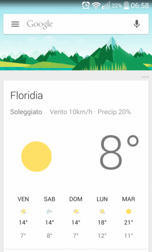 Google Now Meteo