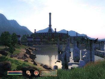 An in-game screenshot showing Oblivion ' s use...