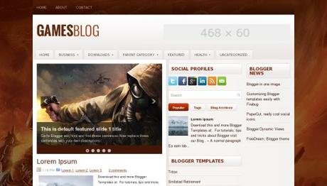 I migliori temi Blogger per creare un Blog dedicato ai Giochi.