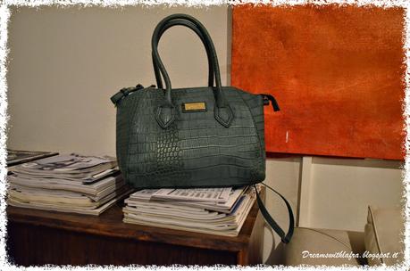 Camomilla Milano Bauletto L croco allure green su http://dreamswithlafra.blogspot.it