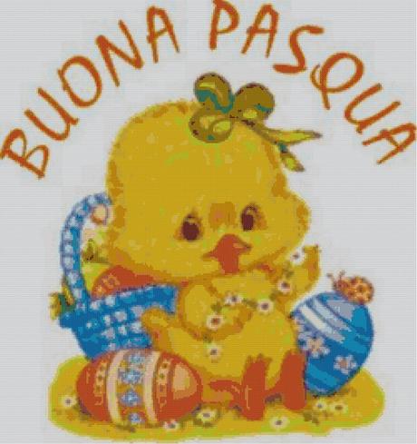 Schema per il punto croce: Quadretto Buona Pasqua_2